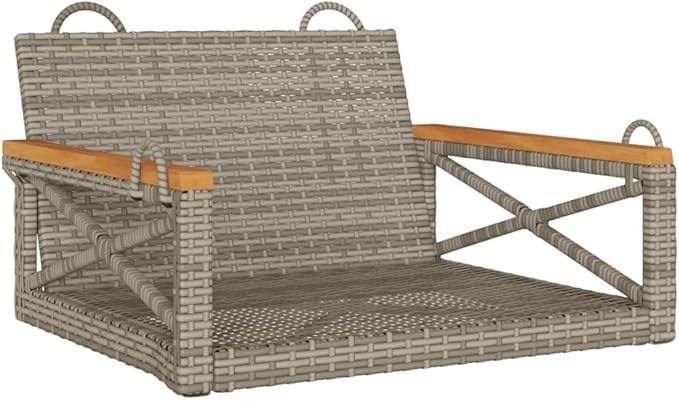 1 Seater Patio Swing Bench, Synthetic Rattan Hanging Chair for Garden, Balcony, and Outdoor Leisure - Photo 2