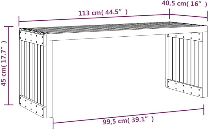 vidaXL Extendable Patio Bench Made from Solid Pine Wood, Ideal for Outdoor and Indoor Use, ic White Garden Bench with Adjustable Length