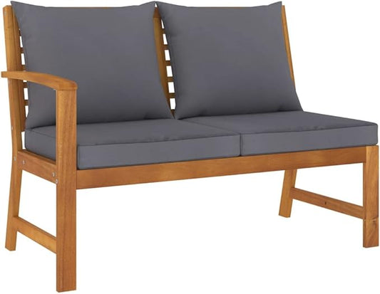 Garden Bench Dark Grey Solid Acacia Wood Medium Garden Bench Outdoor Sofa