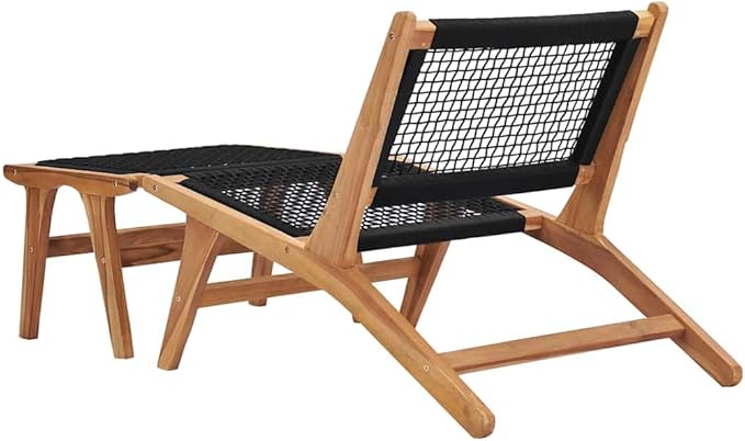 Sun Lounger Natural Teak Hardwood, Oiled Finish, Outdoor Chaise Lounge Chair with Removable Footrest, Patio Deck Garden, 23.6x35.2x25.6 in Outdoor Chaise