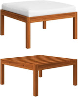 4-Piece Garden Lounge Set with Plush Cushions and Solid Acacia Wood Frame - Photo 8