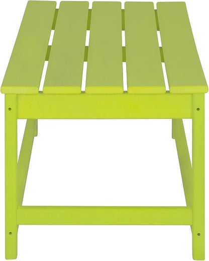 WO Home Furniture Adirondack Chairs Table Set of 3 PCS Outdoor Folding Chairs Coffee Table Weather/UV Resistant for Lawn, Garden, Bon Fire, Balcony (Lime)