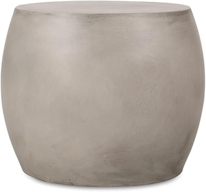 Richie Outdoor Lightweight Concrete Side Table, Light Gray - Photo 1