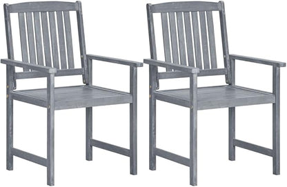 Outdoor Rocking Chairs,Camping Chairs Rocking,Outside Furniture,Balcony Furniture Set,Patio Chairs 2 pcs Gray Solid Acacia Wood
