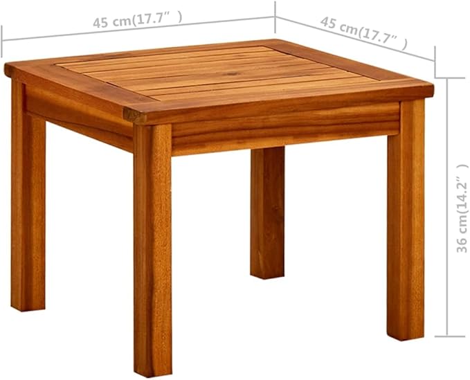 vidaXL Coffee Table Natural Wood Solid Acacia Wood 17.7x17.7 in Simple - Photo 3