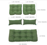 QILLOWAY Outdoor Patio Wicker Seat Cushions Group Loveseat/Two U-Shape/Two Lumbar Pillows for Patio Furniture - Photo 2