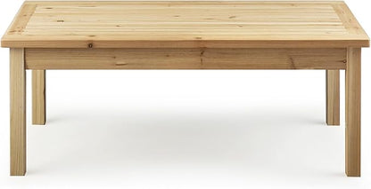 VINGLI Solid Wood Patio Coffee Table, Outdoor Garden Tea Table for Porch Balcony Yard, 44.09" Long Rustic End Table, Weather-Resistant Wooden Console Table