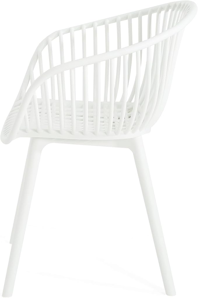 Christopher Knight Home Modern Accent Chair–White Outdoor Patio Chairs Set of 2 – Lounge Chairs for Balcony or Garden – - Photo 9