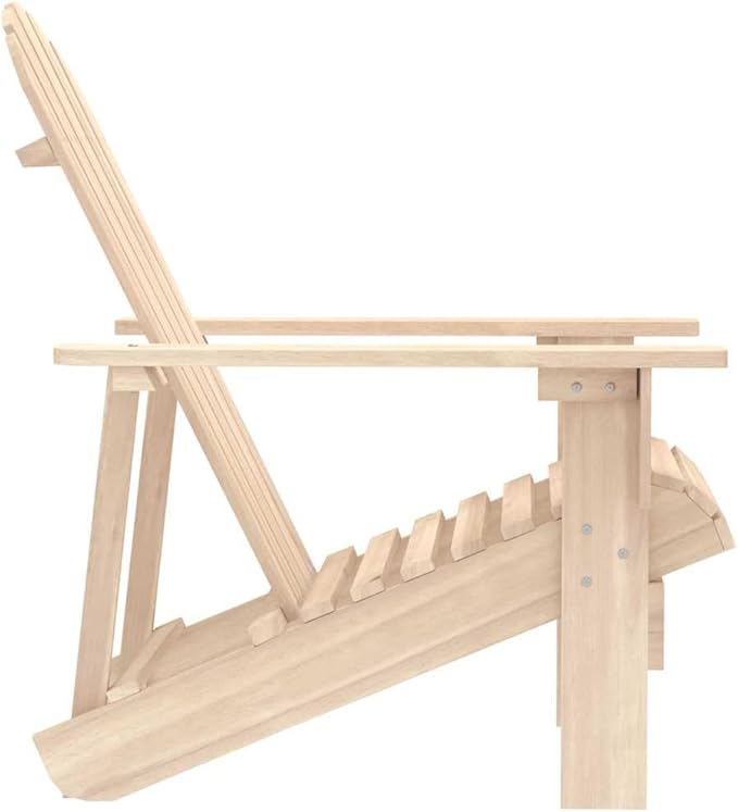 Natural Fir Wood Ergonomic Adirondack Chair for Outdoor Relaxation - Photo 4