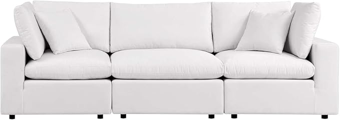 Modway Commix Outdoor Patio Overstuffed Sofa in White - Photo 1