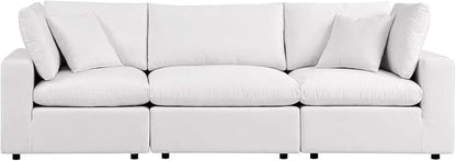 Modway Commix Outdoor Patio Overstuffed Sofa in White