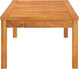 Solid Acacia Wood Coffee Table 39.4"x19.7"x13" Weather-Resistant Outdoor Patio Furniture for Garden Deck Poolside with - Photo 4