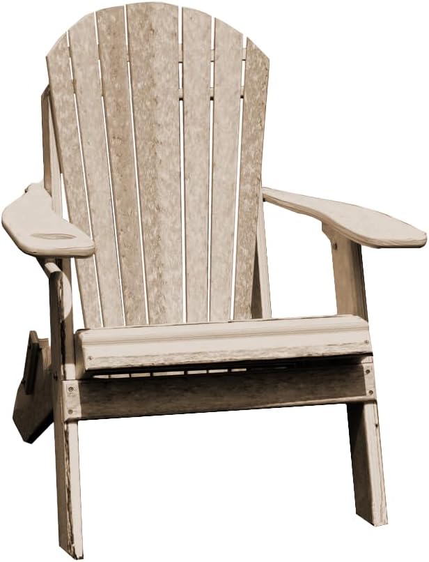 Furniture Barn USA Poly Folding Adirondack Chair, Birchwood