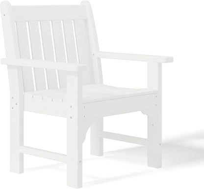WestinTrends Malibu Outdoor Patio HDPE Adirondack Dining Arm Chair, White