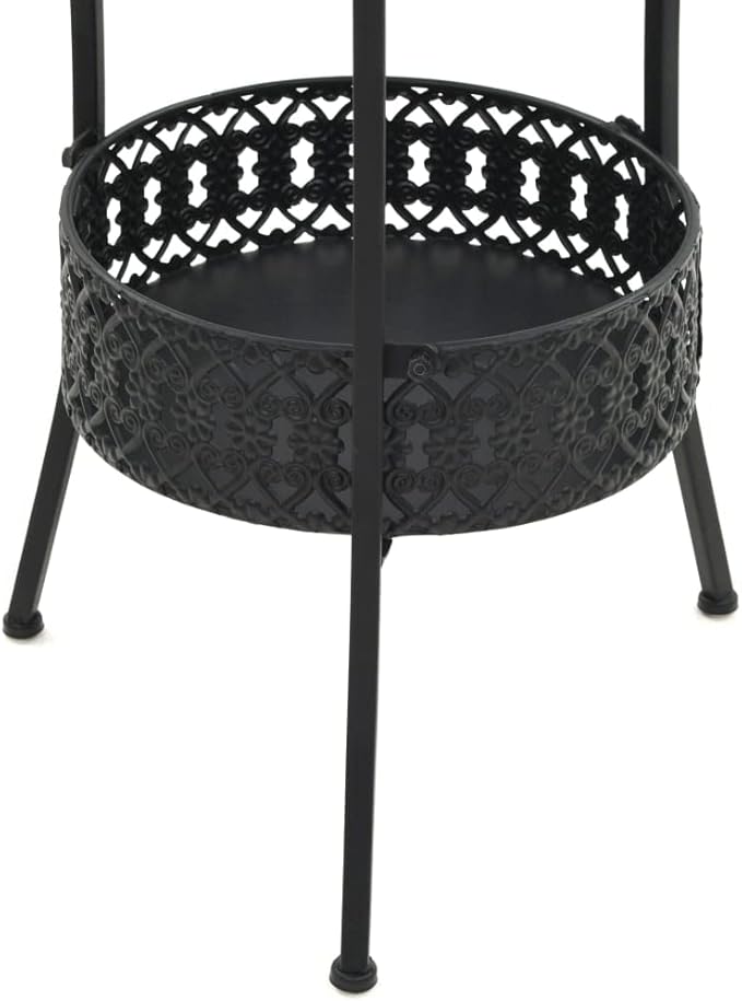 Bistro Table Outdoor Patio Table - Outdoor Dining Furniture for Decks,Porches,Balconies,Gardens,Backyards & Lawns Black 15.7"x27.5" Metal