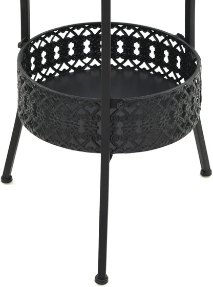 Bistro Table Outdoor Patio Table - Outdoor Dining Furniture for Decks,Porches,Balconies,Gardens,Backyards & Lawns Black 15.7"x27.5" Metal