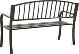 Durable Garden Bench Rectangular Contemporary Steel Frame Outdoor Seating 49.2 Inch Long Sleek Grey Finish Powder - Photo 5