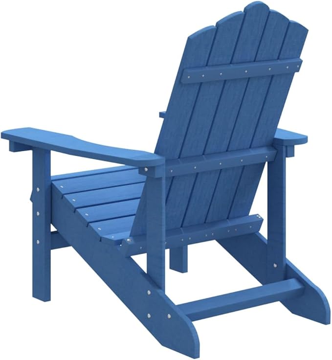 Aqua Blue Garden Adirondack Chair High Density Polyethylene Durable Outdoor Furniture for Patio and Garden Relaxation - Photo 6