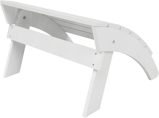 WestinTrends Tuscany Adirondack Ottoman, Real Wood Like Outdoor Ottoman for Patio, All Weather Poly Lumber Folding Ottoman Footrest for Adirondack Chair, White