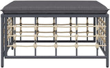 Outdoor Garden Footstool, Square Synthetic Rattan Ottoman with Comfortable Cushion - Photo 4