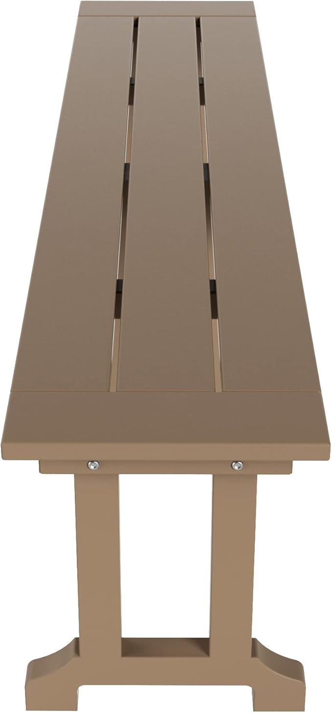 WO WESTIN OUTDOOR HDPE Laguna Trestle 65" Bench,Weathered Wood