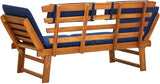 Patio Bench with Cushions 2-in-1 75" Solid Acacia Wood，Garden Benches, Park Benches, Outdoor Benches - Photo 4