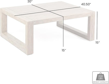 Armen Living LCPRCOLT Paradise Outdoor Light Eucalyptus Wood Coffee Table, Teak