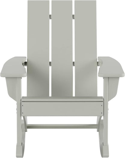 WO WESTIN OUTDOOR HDPE Shoreside Modern Rocking Poly Adirondack Chair (Set of 2),Sand