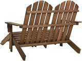 2-Seater Adirondack Chair with Ottomans, Solid Fir Wood Patio Garden Furniture Set - Photo 5