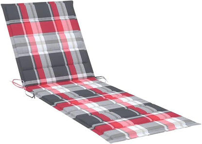 Extra Long Outdoor Patio Lounge Chair, Solid Acacia Wood Chaise with Wheels, Adjustable Backrest, Grey 23.6 x 78.7 x 41.1 in for Garden Poolside Deck and Sunbathing