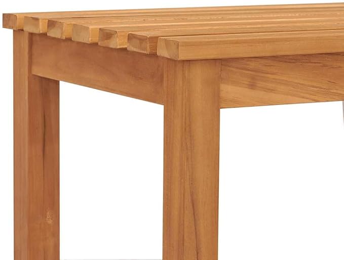 Solid Teak Wood Garden Bench 45 Inch Outdoor Indoor Rectangular Bench with Varnished Finish Weather Resistant Durable for Patio Porch Garden Entryway