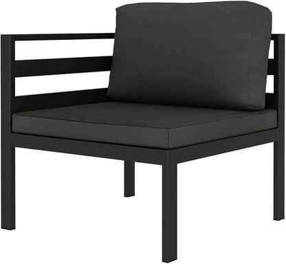 vidaXL Patio Furniture Set 2 Piece, Patio Conversation Set with Cushions, Outdoor Sectional Sofa for Garden Backyard Balcony, Aluminum Anthracite