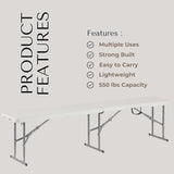 Plastic Folding Bench - Portable Bench Used for Indoor, Outdoor, Picnic, Party, Camping, Dining Seat - Photo 3