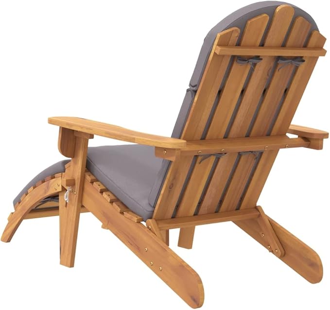 vidaXL Adirondack Garden Chair with Footrest Solid Acacia Wood - Photo 4