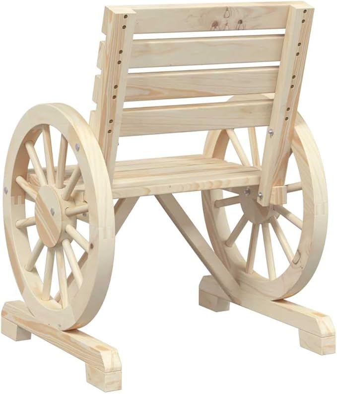 2 STK. Garden Chair Set Natural Wood Finish Outdoor Seating Solid fir Wood Classic Wooden Style for Lounging and Dining
