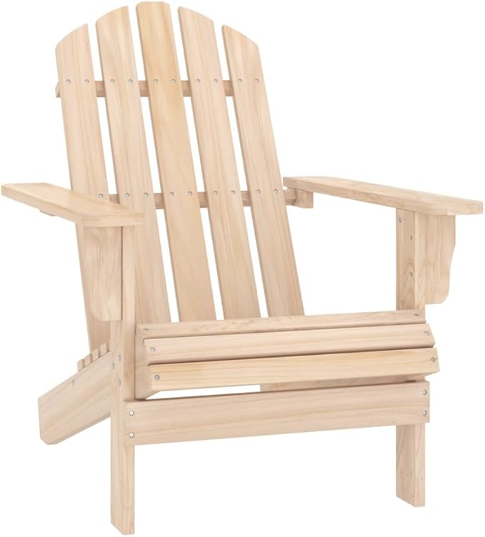 Solid Fir Wood Adirondack Chair Outdoor Patio Furniture Comfortable Lounge Seating for Garden Backyard and Deck - Photo 1