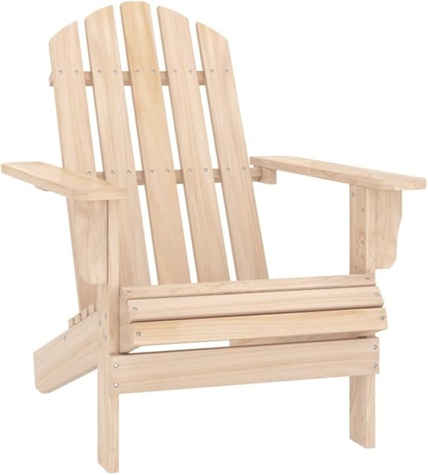 Solid Fir Wood Adirondack Chair Outdoor Patio Furniture Comfortable Lounge Seating for Garden Backyard and Deck - Photo 1