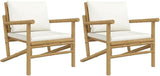 Outdoor Combination Sofa Terrace Furniture Set Garden Chair Cream Cushions Bamboo, Polyester, Foam, PP Cotton - Photo 2