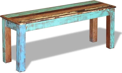 Vintage Reclaimed Wood Garden Bench for Outdoor and Indoor Use, Rustic Patio Seating with Spacious Design, Durable Solid Wood Construction