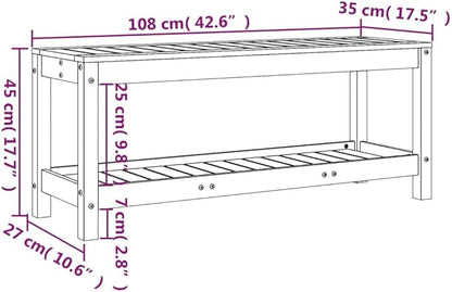 vidaXL Garden Bench White Solid Pine Wood Standard Garden Bench