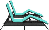 Patio Sun Lounger Set of 2, Adjustable Outdoor Chaise Lounge Chair with Removable Cushion - Photo 6