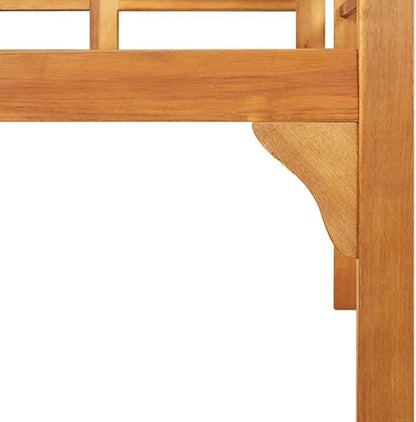 Brown Solid Acacia Wood Garden Bench Medium Ergonomic Design for Patio and Indoor Seating with Spacious Comfortable Durable Construction
