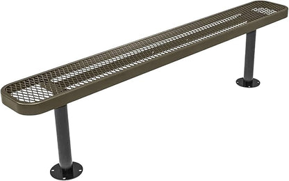 COATEDOUTDOORFURNITURE Heavy-Duty Outdoor Bench Thermoplastic Coated, Expanded Metal, Commercial-Grade Seating, Made in America (Surface Without Back, 6 Ft, Textured Gold Vein)