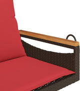 Brown PE Rattan Patio Swing Bench with Cushions, UV-Resistant Water-Repellent Materials - Photo 8