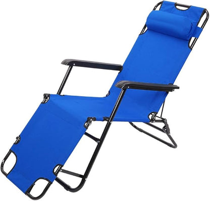 Outdoor Folding Chaise Lounge Chair, Patio Sun Lounger Reclining Beach Chair Sun Patio Pool Lawn Recliner Chair
