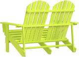 Solid Fir Wood 2-Seater Adirondack Garden Chair in Green - Photo 5