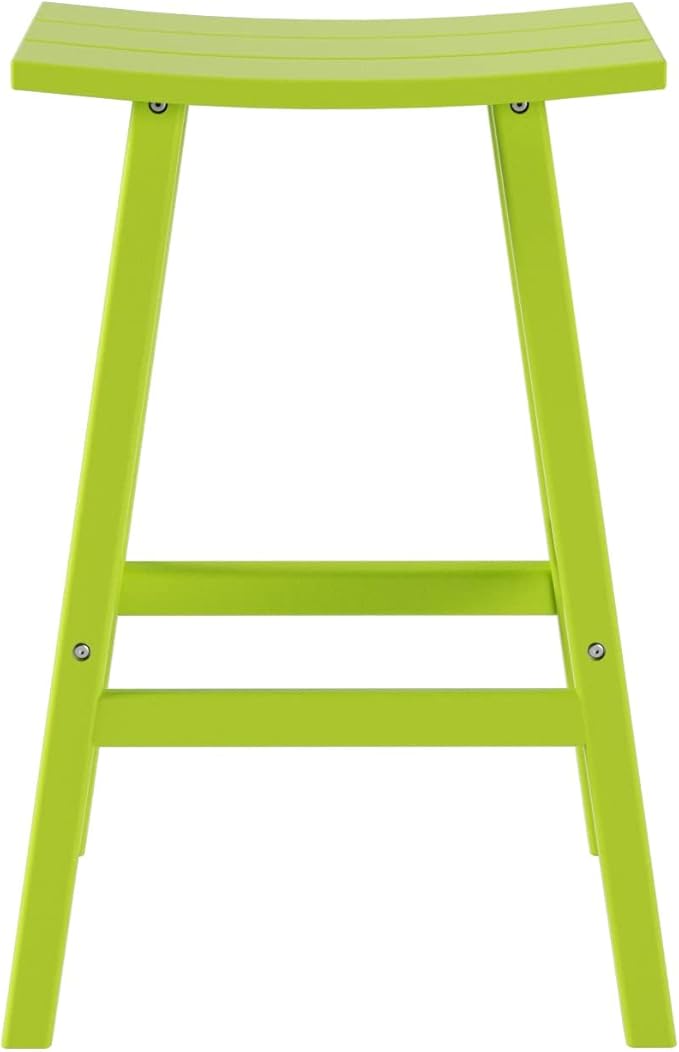 WestinTrends Malibu Malibu 24 Inch Counter High Saddle Stools (Set of 3), Lime