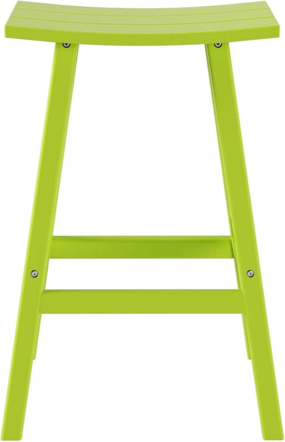 WestinTrends Malibu Malibu 24 Inch Counter High Saddle Stools (Set of 3), Lime