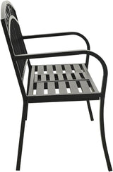 Garden Bench Outdoor Bench Patio Bench Cushions for Outdoor, Park, Yard, Entryway, Iron Metal Frame Furniture - Photo 5