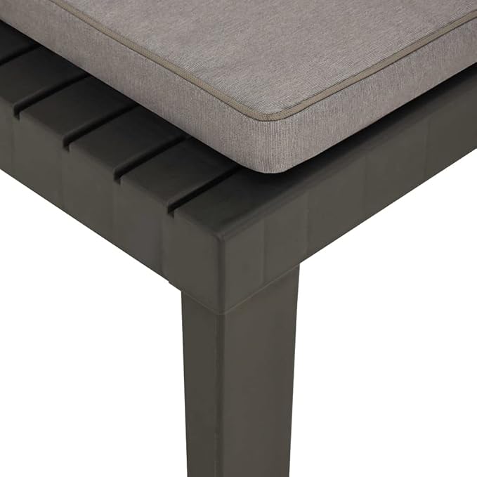 Patio Lounge Chair with Cushion Plastic Gray Front Porch Furniture Outdoor Chair Outdoor Furniture Suitable for lawns, Pools and patios.